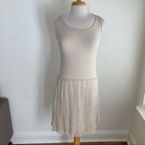 Piazza Roma made in Italy neutral silk minimalist sleeveless scoop neck layered